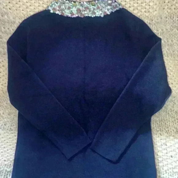 J Crew wool blend embellished neckline sweater - Picture 3 of 5